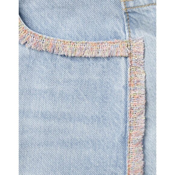 7 For All Mankind Fringed Denim Mini Skirt, Size  32 (jean sizing), New with tag - Picture 12 of 16